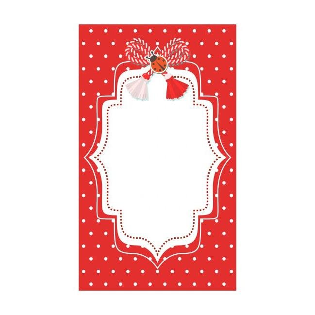 Cartonas pentru martisor cu buline